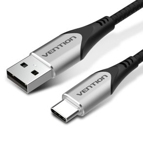 Vention CODHH USB-kabel USB 2.0 2 m USB A USB C Aluminium, Sort