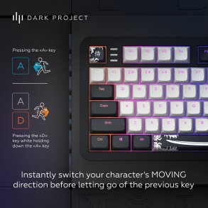 Dark Project Tamsus projektas ALU87B Bushido, G3MS Moonstone Switch, JAV tastatur Hjemme/kontor QWERTY Engelsk