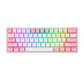 REDRAGON K616 Fizz Pro white/pink tastatur USB + RF Wireless + Bluetooth Lyser�d, Hvid