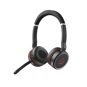 Jabra Evolve 75 Headset Kabel & tr�dl�s Kontor/Callcenter Micro-USB Bluetooth Sort, R�d