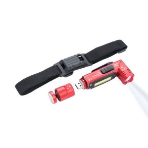 TROIKA ECO KNICKLICHT R�d H�ndlommelygte + pandeb�nd med lommelygte COB LED