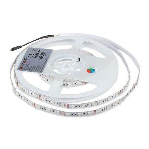 LED-strimmel V-TAC VT-5050 60 IP20-RGB SMD5050 12V 230V IP20 10W/m 1000lm (SKU 2558)