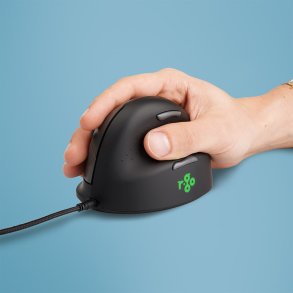 R-Go Tools Ergonomisk mus R-Go HE Break med pause-software, small (h�ndl�ngde ˂165 mm), h�jreh�ndet, kablet, sort