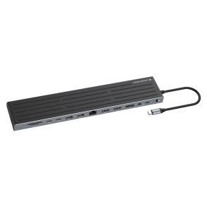 Conceptronic DONN32B dockingstation Ledningsf�rt USB 3.2 Gen 1 (3.1 Gen 1) Type-C Gr�, S�lv