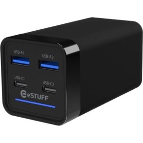 eSTUFF ES635200 oplader til mobil enhed Laptop Sort Vekselstr�m Hurtig opladning Indend�rs