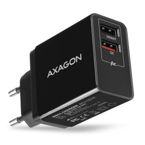Axagon ACU-QS24 oplader til mobil enhed Smartphone Sort Vekselstrm Hurtig opladning Indendrs
