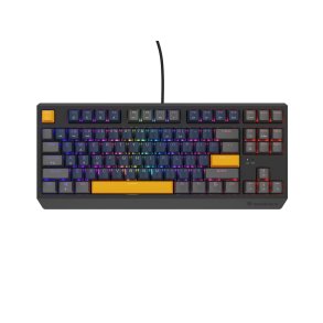 GENESIS THOR 230 TKL tastatur Spil USB + RF Wireless + Bluetooth QWERTY Sort, Bl, Gr, Orange