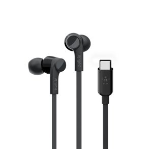 Belkin ROCKSTAR Hovedtelefoner Ledningsfrt I rerne Opkald/musik USB Type-C Sort