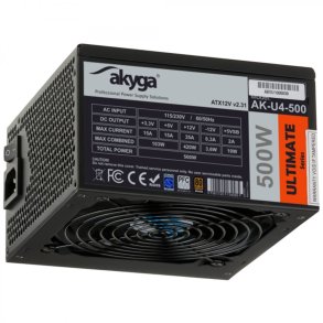 Akyga AK-U4-500 enhed til str�mforsyning 500 W 20+4 pin ATX ATX Sort