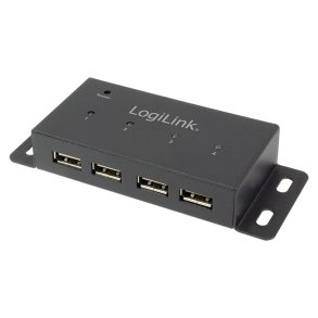 LogiLink UA0141A interface hub 480 Mbit/s Sort