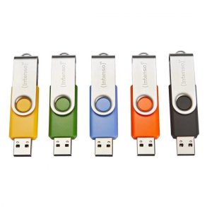 Intenso Basic Line USB-ngle 64 GB USB Type-A 2.0 Sort, Bl, Grn, Orange, Gul