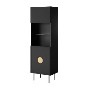 Vitrineskab PALAZZO 60x42x190 sort + egetr hndvrk