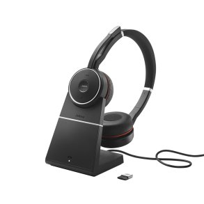 Jabra Evolve 75 Headset Kabel & tr�dl�s Kontor/Callcenter Micro-USB Bluetooth Sort