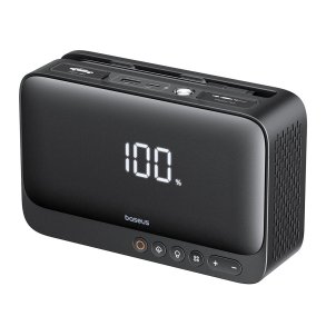 Baseus Super Energy BS-CH013 4in1 - startbooster med lommelygte, 6000 mAh powerbank, kompressor (sort)