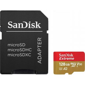 SanDisk Extreme 128 GB MicroSDXC UHS-I Klasse 10 + adapter