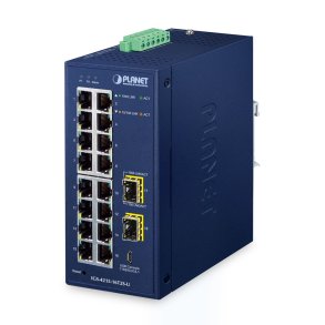 PLANET IP30 Industrial L2/L4 16-Port Administreret L2/L4 Gigabit Ethernet (10/100/1000) Bl�