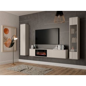 PHILIPPE TV-skab 190x35,3x30 kasmir mat + lille pejs sort