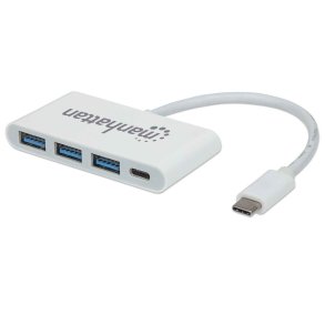 Manhattan 163552 interface hub USB 3.2 Gen 1 (3.1 Gen 1) Type-C 5000 Mbit/s Hvid