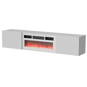 Cama RTV ROTA 183x35x37 hvid mat + hvid kaminplade