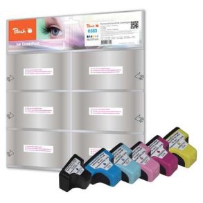 Peach 319010 bl�kpatron 5 stk Sort, Bl�, Lys cyan, Lys magenta, Magenta, Gul