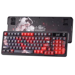 REDRAGON ARTEMIS K719 PRO Anime Keyboard tastatur Spil USB + Bluetooth QWERTY US engelsk Sort, R�d, Gr�