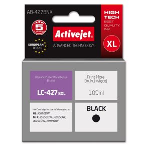 Activejet AB-427BNX Bl�k til Brother-printer, erstatning for Brother LC-427BXL; Supreme; 109 ml; sort