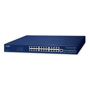 PLANET Layer 3 24-Port 10/100/1000T Administreret L3 Gigabit Ethernet (10/100/1000) Str�m over Ethernet (PoE) Bl�