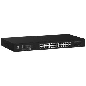 LevelOne GEP-2841 netv�rksswitch Administreret L2 Gigabit Ethernet (10/100/1000) Str�m over Ethernet (PoE) 1U Sort