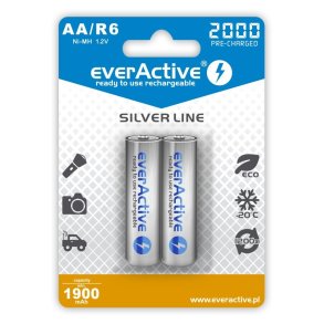 Genopladelige batterier everActive Ni-MH R6 AA 2000 mAh Silver Line - 2 stk.