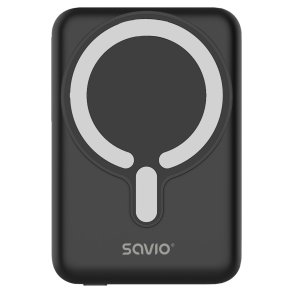 Savio BA-12 powerbank Lithium polymer (LiPo) 10000 mAh Tr�dl�s opladning Sort