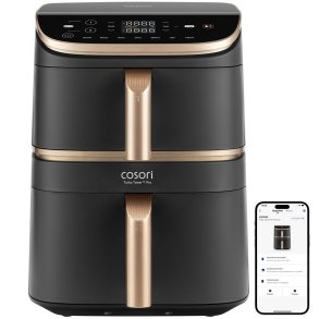 Cosori Turbo Tower Pro Smart Enkelt 10,8 L Enkeltstende 2630 W Varmluftsteger Sort, Guld