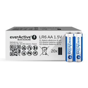 Alkalinebatterier AA / LR6 everActive Blue Alkaline - 40 stk., begrnset oplag