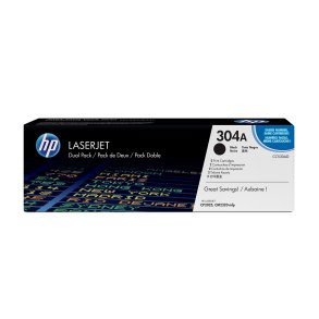 HP Originale 304A LaserJet-tonerpatroner, sort, 2-pak