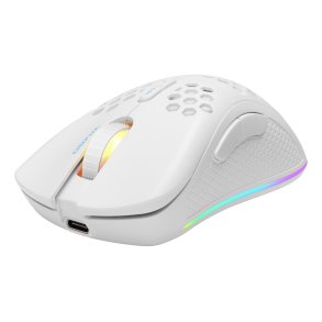 Deltaco Gaming WM80 Tr�dl�s ultralet gaming mus, 70g v�gt, RGB, PAW3212, 400-4800 DPI, 1000 Hz, hvid