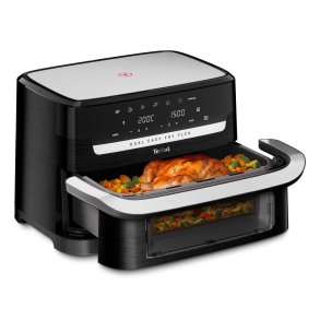 Tefal Dual Easy Fry Flex EY9228 9 L Enkeltst�ende 2700 W Varmluftsteger Sort, Rustfrit st�l