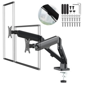 Maclean-holder til 2 sk�rme, gasfjeder, 17�-32�, 2-10 kg, sort, MC-134