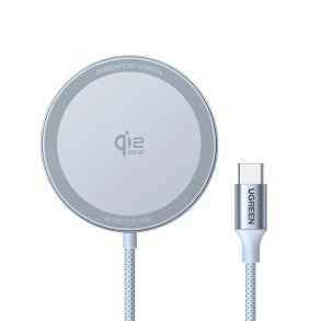Ugreen MagFlow Smartphone Gr� USB Tr�dl�s opladning Automatisk