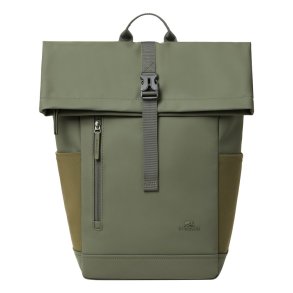 Rivacase Eden rygs�k Rejserygs�k Oliven PU-l�der, Polyester, Genanvendt polyethylenterephthalat (rPET)