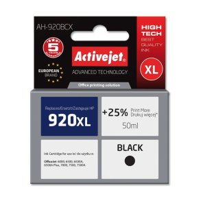 Activejet AH-920BCX Blk (erstatning HP 920XL CD975AE; Premium; 50 ml; sort)