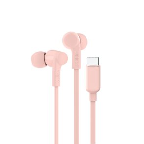 Belkin SoundForm Headset Ledningsfrt I rerne Musik/hverdag USB Type-C Lyserd