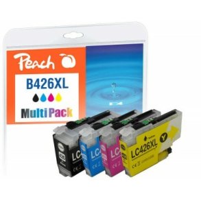Peach PI500-395 bl�kpatron 4 stk Kompatibel H�jt (XL) udbytte Sort, Bl�, Magenta, Gul