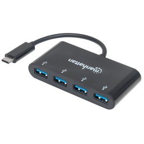 Manhattan 162746 interface hub USB 3.2 Gen 1 (3.1 Gen 1) Type-C 5000 Mbit/s Sort