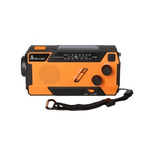 Extralink RADIO AWARYJNE SOLARNE Z KORBKA DYNAMO POWERBANK 4000MAH Z LATARKA SOS SR-4000 B�rbar Analog Sort, Orange