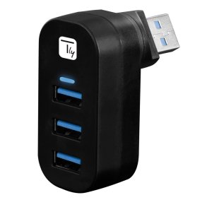 Techly IUSB3-HUB3-ROTB interface hub USB 3.2 Gen 1 (3.1 Gen 1) Type-A 5000 Mbit/s Sort
