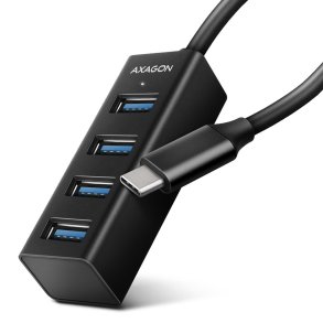 Axagon HUE-M1C interface hub USB 3.2 Gen 1 (3.1 Gen 1) Type-C 5000 Mbit/s Sort