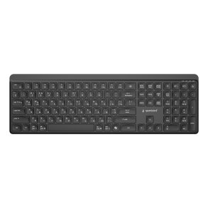 Gembird KB-WPS-03 tastatur Kontor RF tr�dl�s + Bluetooth QWERTY US International, Ukrainsk, Russisk Sort