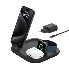 Belkin BoostCharge Hovedtelefoner, Smartphone, SmartWatch Sort USB Trdls opladning Hurtig opladning Indendrs