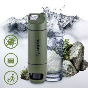Extralink PURISOO+ BUTELKA Z SYSTEMEM FILTRUJACYM Z POMPKA 400ML FILTR UF + ACF Vandfiltreringsflaske 0,4 L Gr�n, Oliven