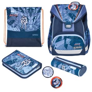 Herlitz UltraLight Plus TechMech skoletaskes�t Dreng Polyester Bl�, Orange
