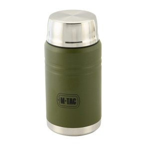 M-Tac UN-R02-750A Termos til mad med sammenklappelig ske i rustfrit stl, 750 ml, olivenfarvet